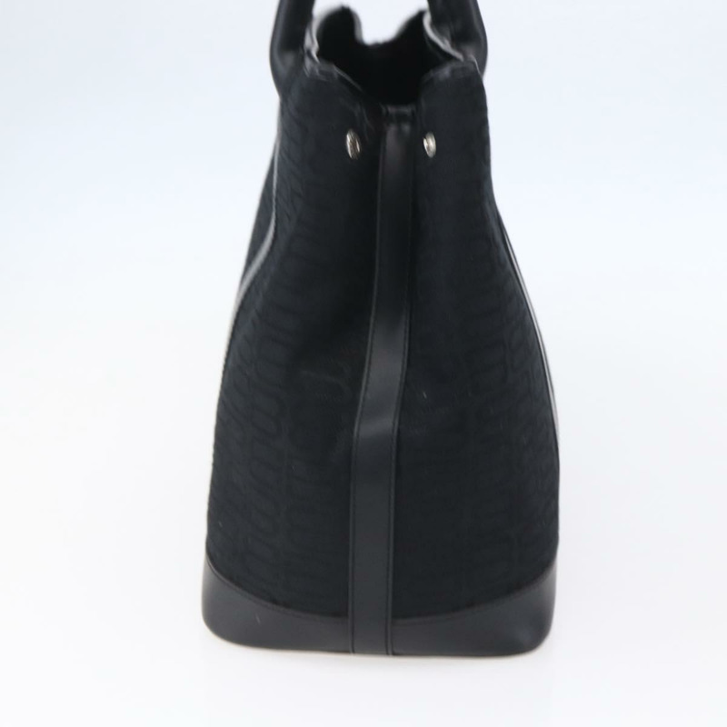 【日本直送】BALENCIAGA 帆布皮革黑色銀色手提包 Auth 152929-2