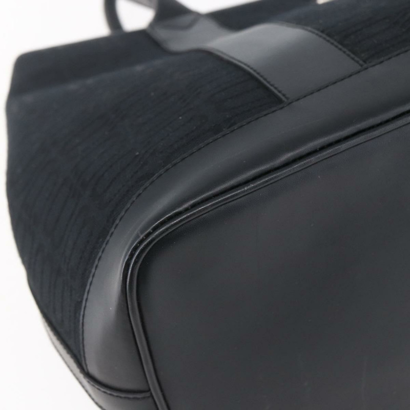 【日本直送】BALENCIAGA 帆布皮革黑色銀色手提包 Auth 152929-13