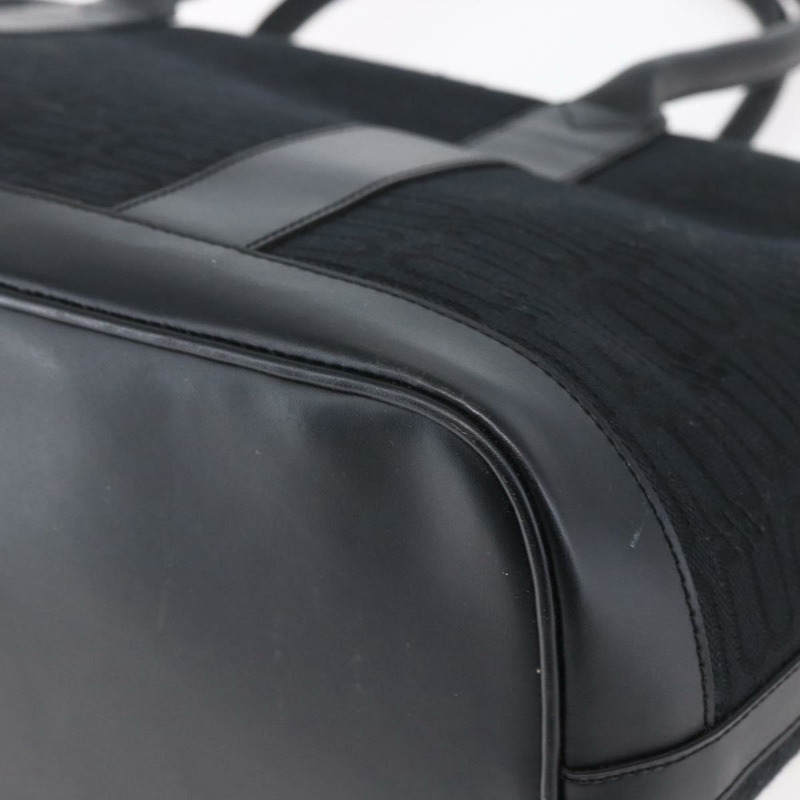 【日本直送】BALENCIAGA 帆布皮革黑色銀色手提包 Auth 152929-14