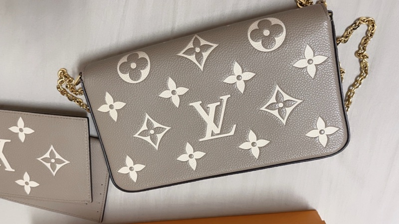 近全新LV 三合一WOC 斑鳩灰-6