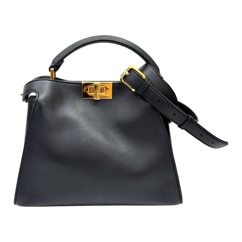 黑色 牛革 Peekaboo Essentially 兩用包【FENDI 芬迪】 8PN302-0