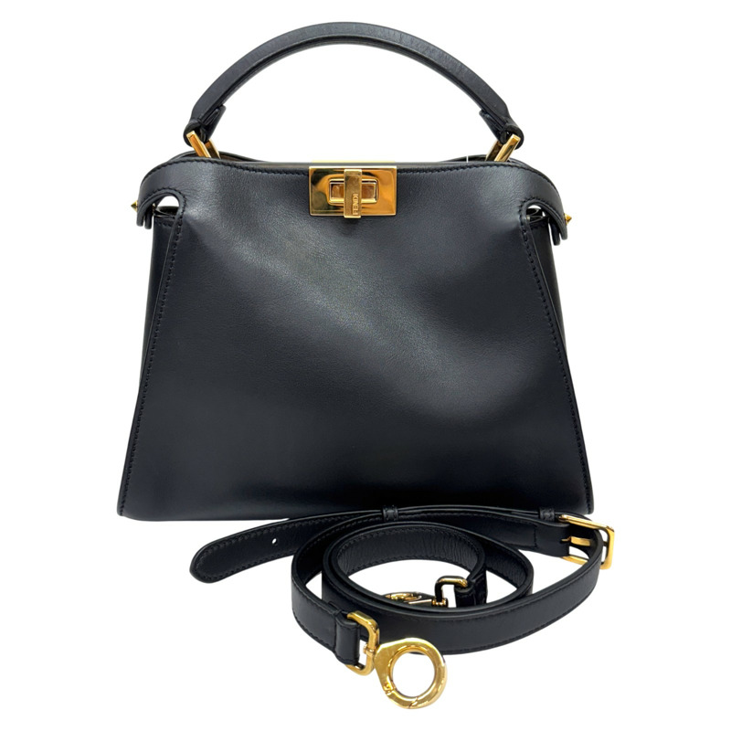 黑色 牛革 Peekaboo Essentially 兩用包【FENDI 芬迪】 8PN302-4