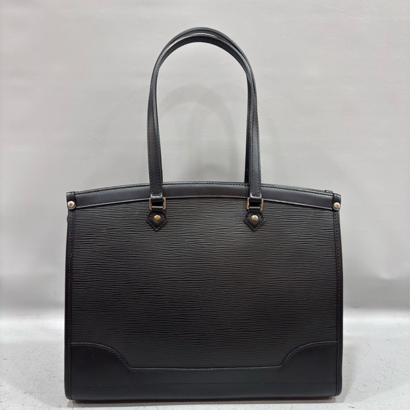 LV M59342 黑色 全皮 水波紋 EPI 肩背包 購物包 拉鍊包 公事包-2