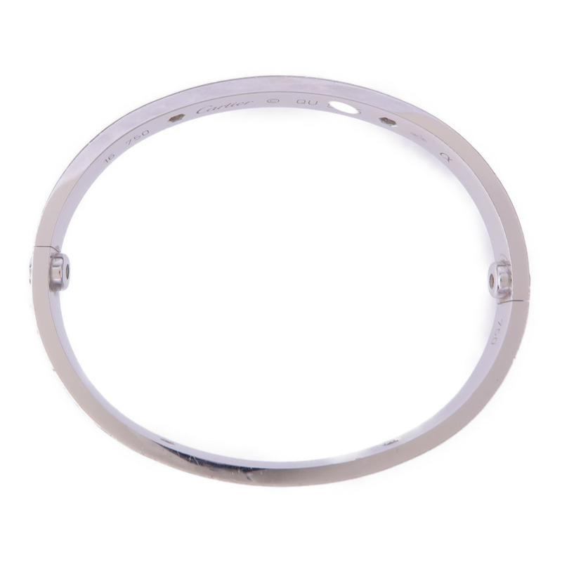 CARTIER 18K白金Love Bracelet 4D手鐲Cartier#16-1