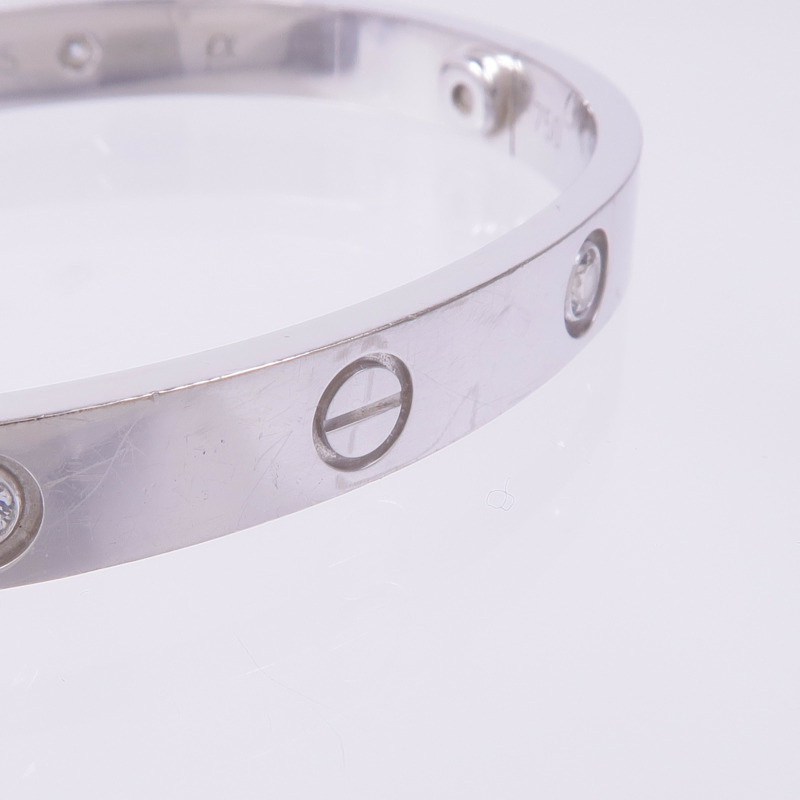 CARTIER 18K白金Love Bracelet 4D手鐲Cartier#16-7