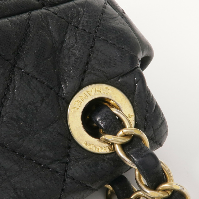 CHANEL 牛皮皮革Chain Shoulder Bag金扣鏈帶肩背袋-9