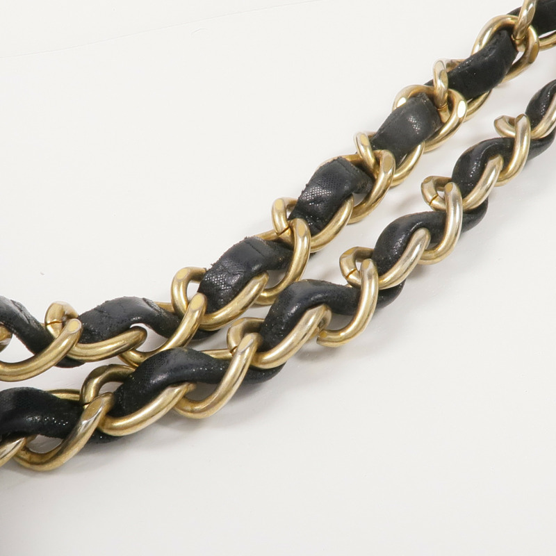 CHANEL 牛皮皮革Chain Shoulder Bag金扣鏈帶肩背袋-18
