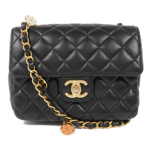 CHANEL 羊皮皮革Chain Shoulder Bag金扣鏈帶肩背袋