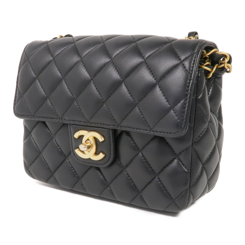 CHANEL 羊皮皮革Chain Shoulder Bag金扣鏈帶肩背袋-2