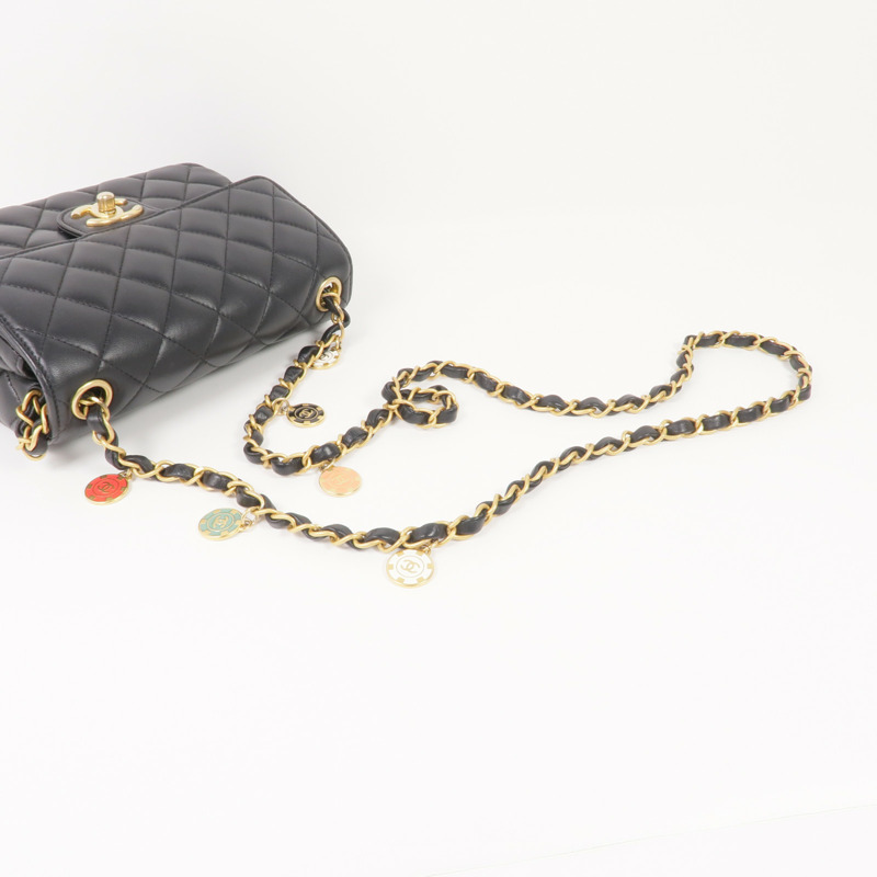 CHANEL 羊皮皮革Chain Shoulder Bag金扣鏈帶肩背袋-4