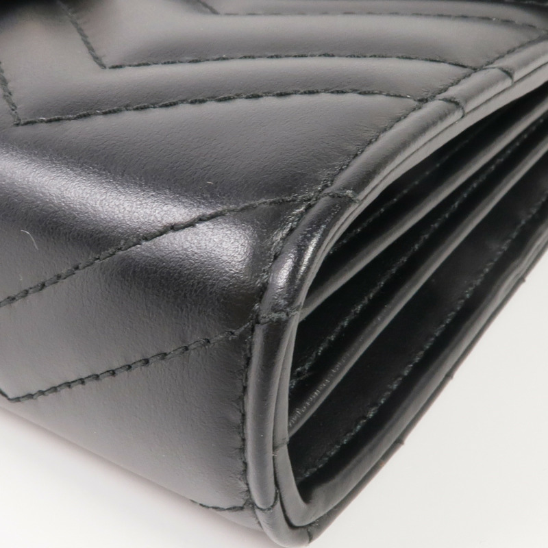 GUCCI 牛皮皮革GG Marmont Chain Wallet金扣鏈帶肩背袋-5