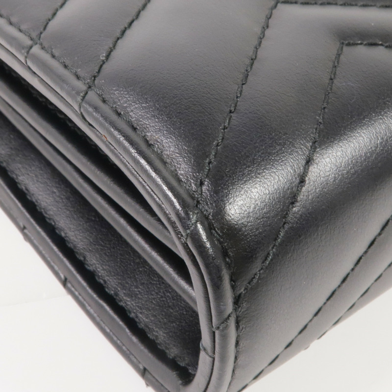 GUCCI 牛皮皮革GG Marmont Chain Wallet金扣鏈帶肩背袋-8