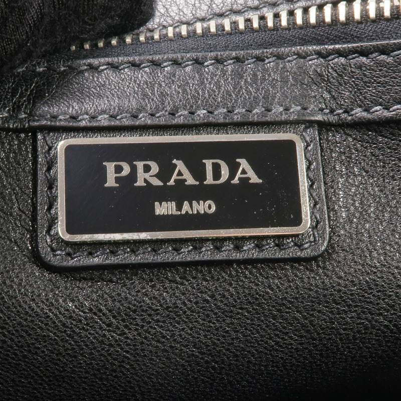 PRADA 牛皮皮革Clutch Bag銀扣手拿包-12