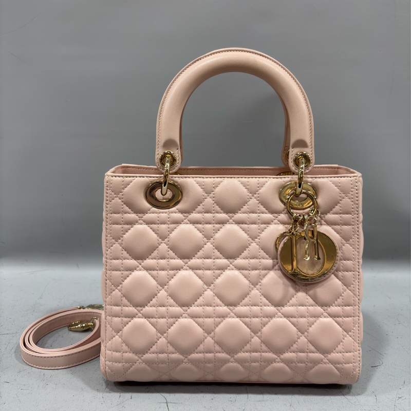 Dior CD LADY CAL 44550 5X5 5格 黛妃包 金釦 斜背包 兩用包-0