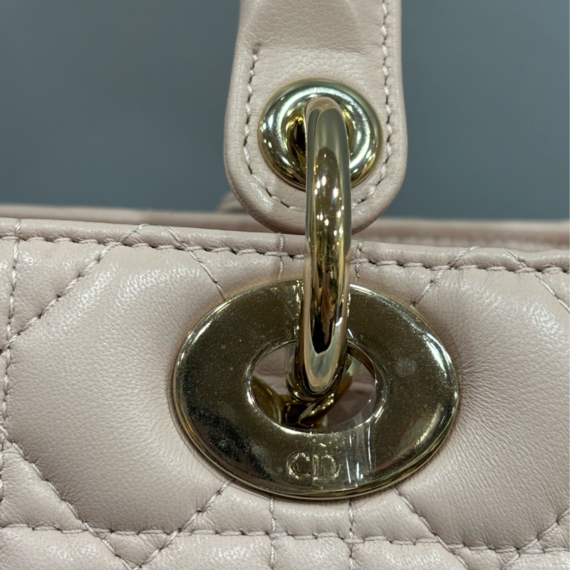 Dior CD LADY CAL 44550 5X5 5格 黛妃包 金釦 斜背包 兩用包-20