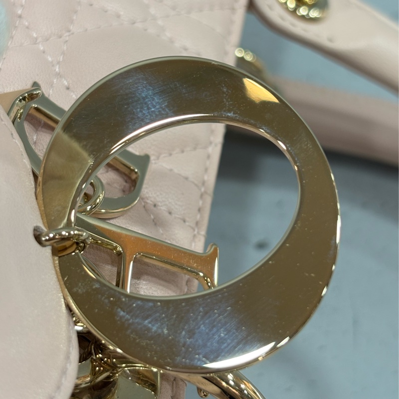 Dior CD LADY CAL 44550 5X5 5格 黛妃包 金釦 斜背包 兩用包-37