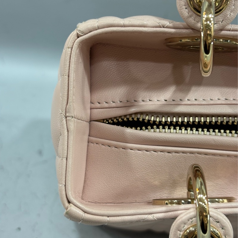 Dior CD LADY CAL 44550 5X5 5格 黛妃包 金釦 斜背包 兩用包-49