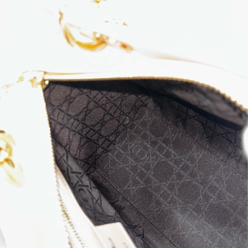Dior CD LADY CAL 44550 5X5 5格 黛妃包 金釦 斜背包 兩用包-54