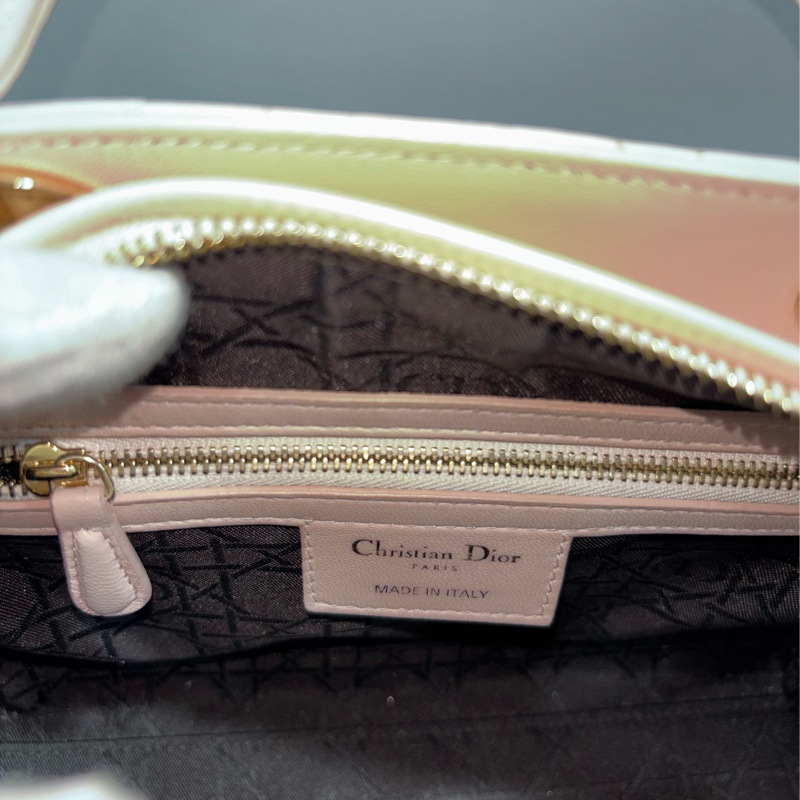 Dior CD LADY CAL 44550 5X5 5格 黛妃包 金釦 斜背包 兩用包-55