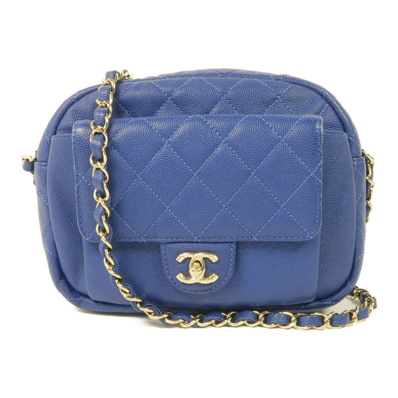 CHANEL 牛皮皮革Chain Shoulder Bag金扣鏈帶肩背袋-0