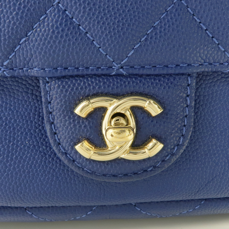 CHANEL 牛皮皮革Chain Shoulder Bag金扣鏈帶肩背袋-9