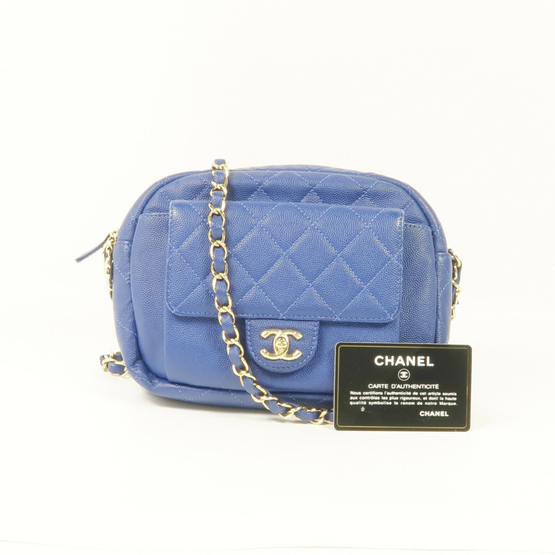 CHANEL 牛皮皮革Chain Shoulder Bag金扣鏈帶肩背袋-15