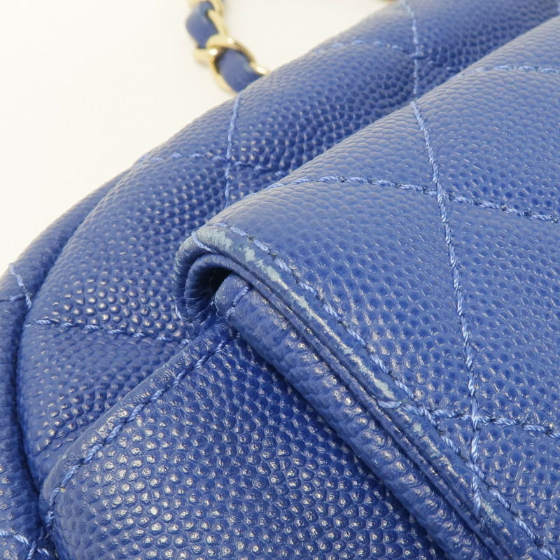 CHANEL 牛皮皮革Chain Shoulder Bag金扣鏈帶肩背袋-17