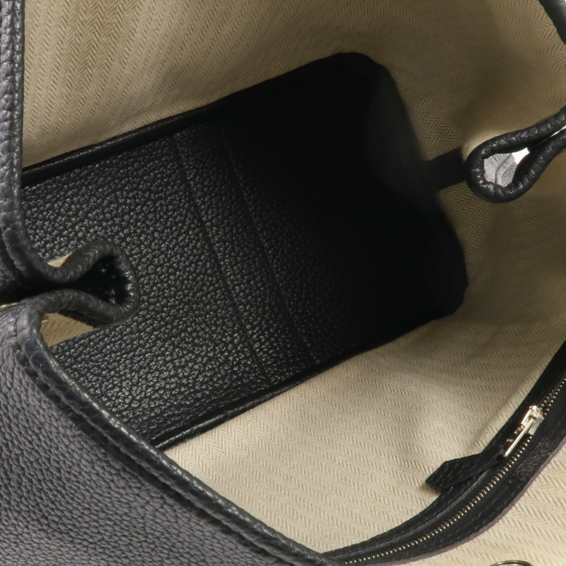 HERMES Togo皮革Garden Party TPM銀扣手挽袋-9