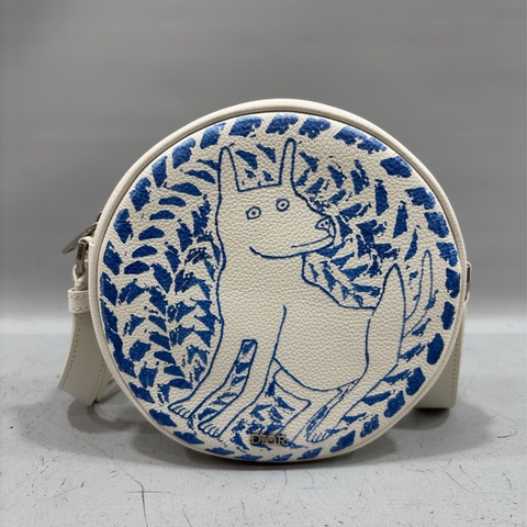 DIOR AND HYLTON NEL Dior Yoyo 聯名款 全皮 狗狗 狗 抽象 圓餅包 斜背包