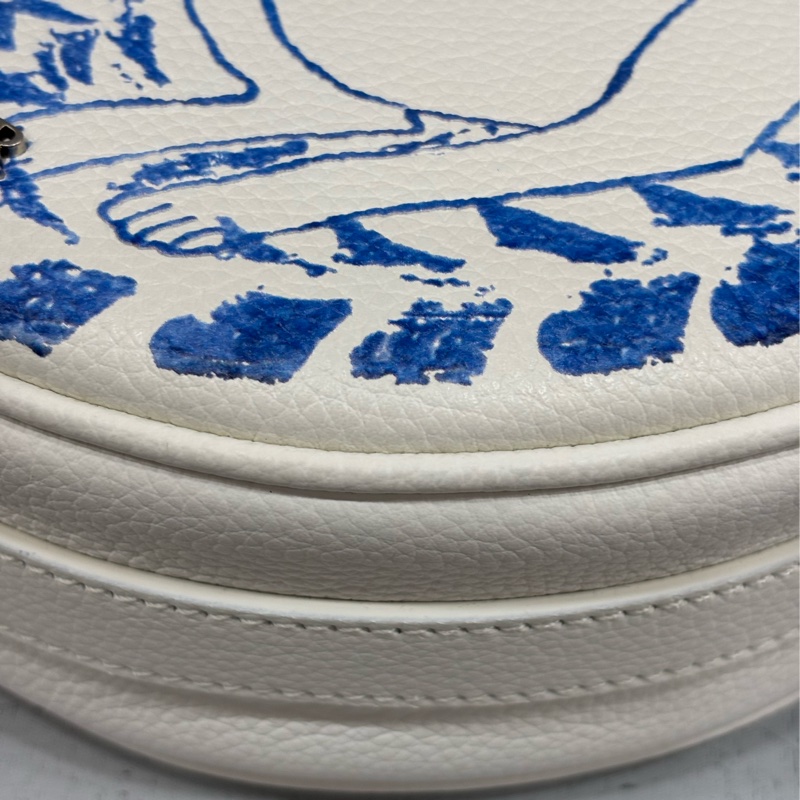 DIOR AND HYLTON NEL Dior Yoyo 聯名款 全皮 狗狗 狗 抽象 圓餅包 斜背包-19