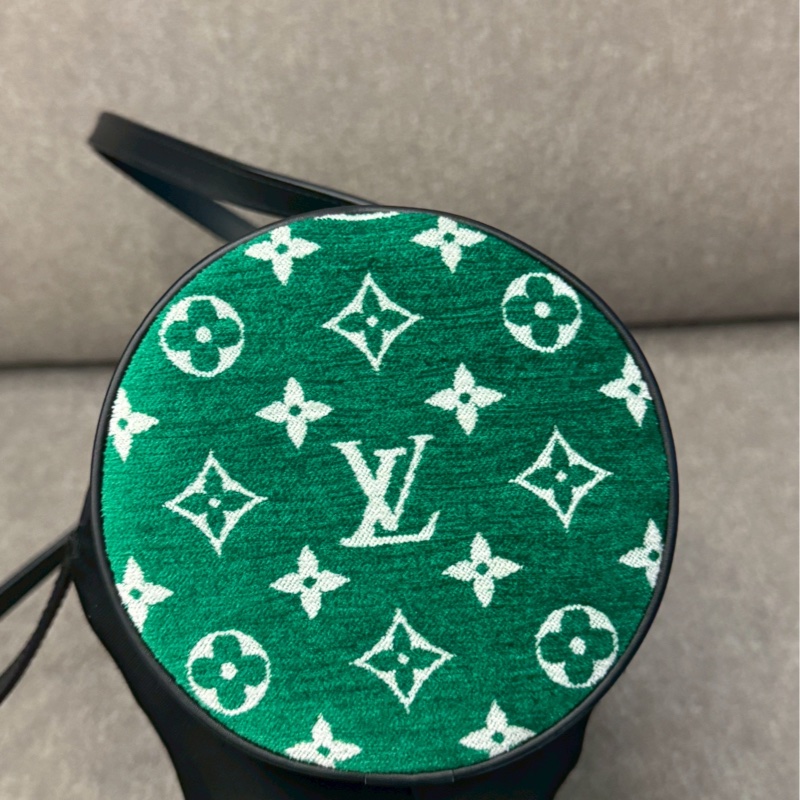 LV綠老花天鵝絨手提包-5