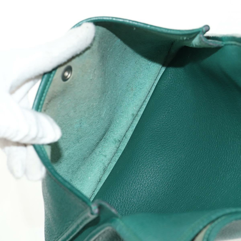 【日本直送】愛馬仕 Evelyn 3 GM 單背包,綠色皮革,正品 bs29763A-25
