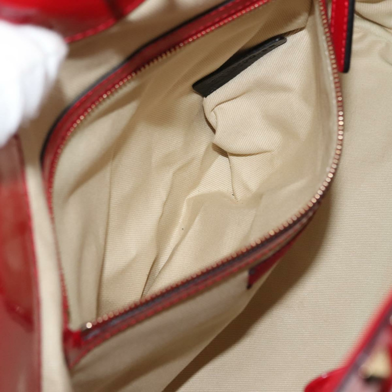 【日本直送】VALENTINO 鉚釘手提包 漆皮 兩用 紅色 金色 Auth bs30313-22