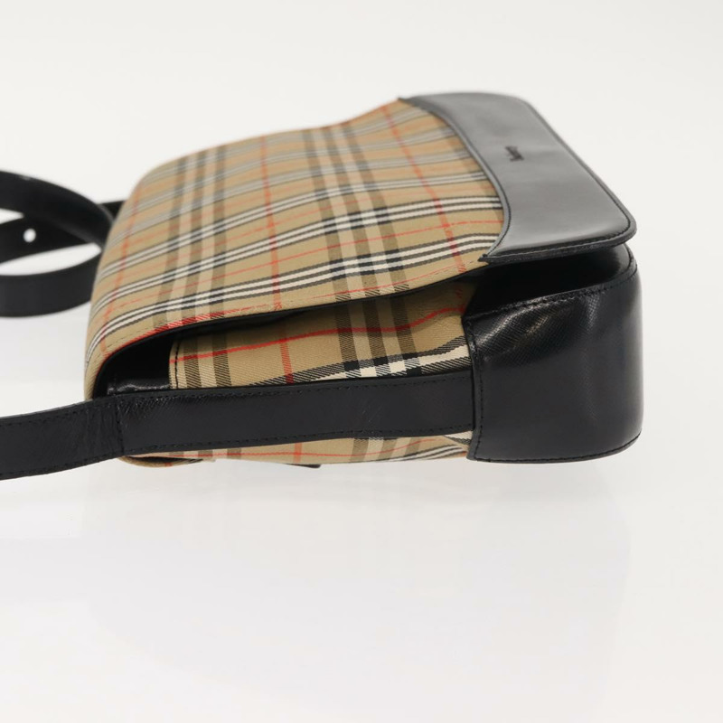 【日本直送】Burberrys Nova 格紋單肩包帆布皮革米色黑色金色正品 ep11549-3
