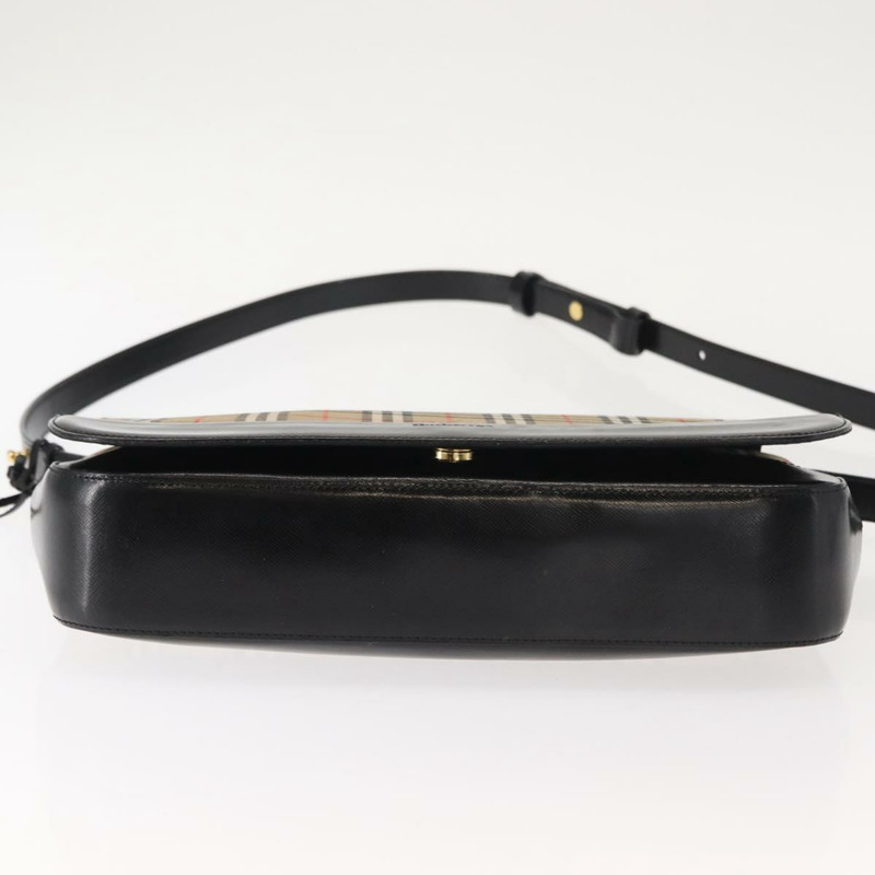 【日本直送】Burberrys Nova 格紋單肩包帆布皮革米色黑色金色正品 ep11549-4