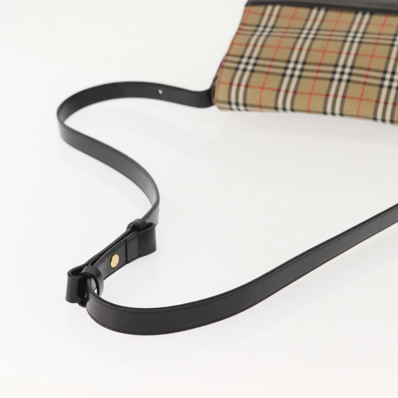 【日本直送】Burberrys Nova 格紋單肩包帆布皮革米色黑色金色正品 ep11549-6