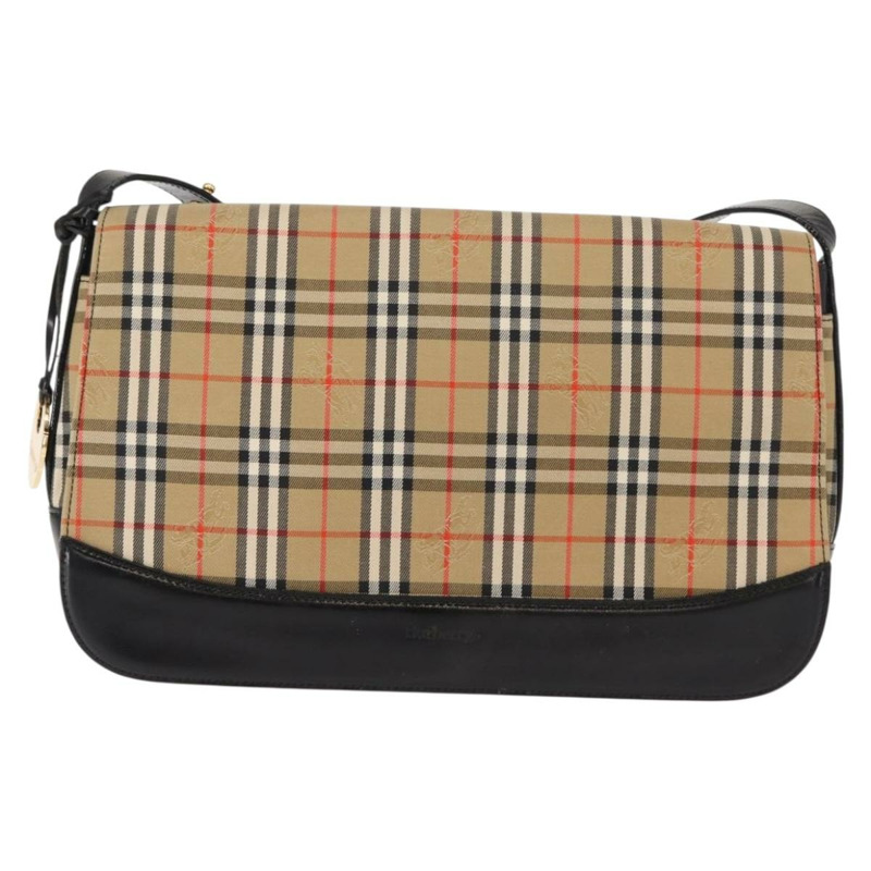 【日本直送】Burberrys Nova 格紋單肩包帆布皮革米色黑色金色正品 ep11549-12