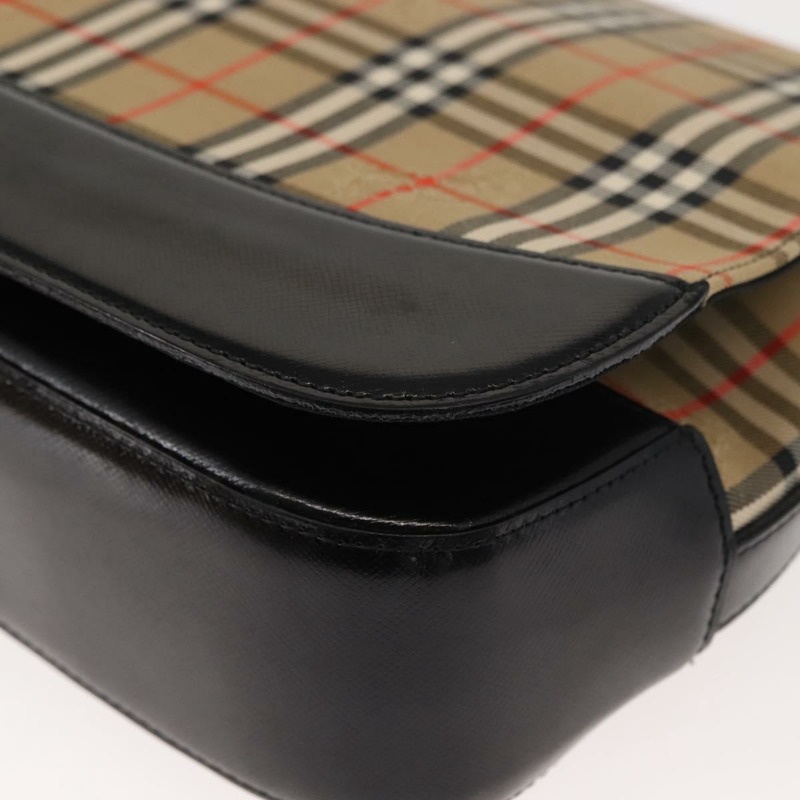 【日本直送】Burberrys Nova 格紋單肩包帆布皮革米色黑色金色正品 ep11549-13