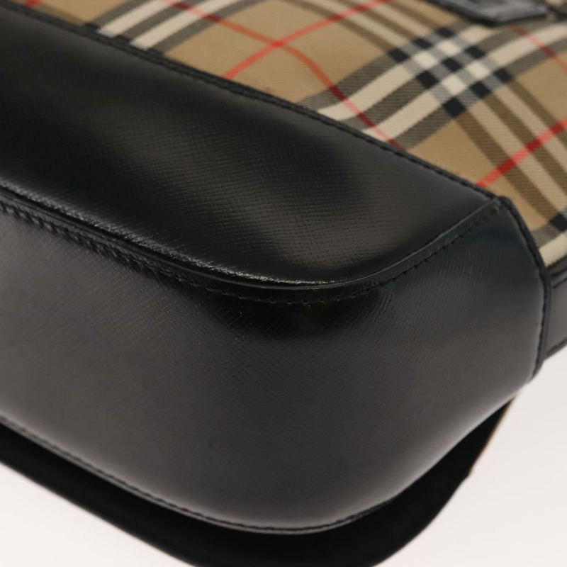 【日本直送】Burberrys Nova 格紋單肩包帆布皮革米色黑色金色正品 ep11549-15