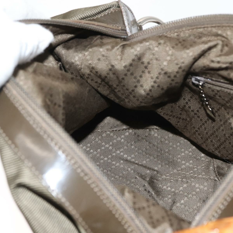 【日本直送】GUCCI 竹節手提包 尼龍 卡其色 銀色 000 2214 0531 正品 ep11599-18