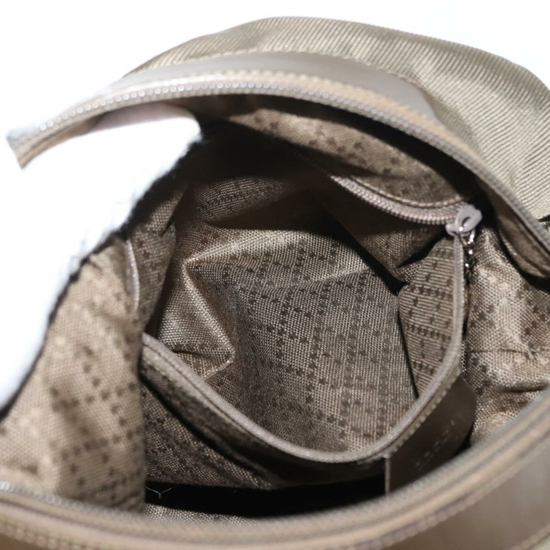 【日本直送】GUCCI 竹節手提包 尼龍 卡其色 銀色 000 2214 0531 正品 ep11599-19