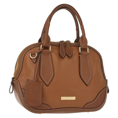 BURBERRY 手提包 皮革 棕色 金色 正品 ep11577