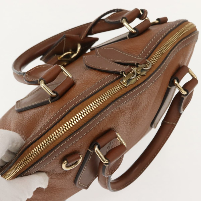 【日本直送】BURBERRY 手提包 皮革 棕色 金色 正品 ep11577-5