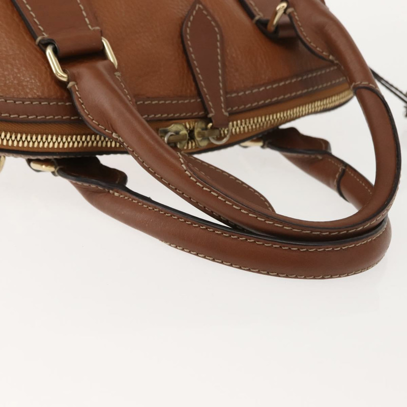 【日本直送】BURBERRY 手提包 皮革 棕色 金色 正品 ep11577-6