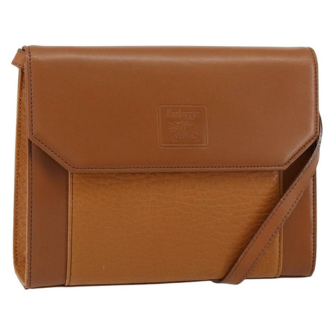 Burberrys 金色棕色皮革肩背包 正品 ep11612