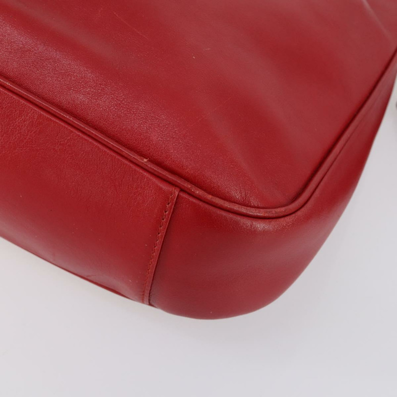 【日本直送】GUCCI 竹節手提包 皮革 兩用 紅色 金色 正品 ep11568-14