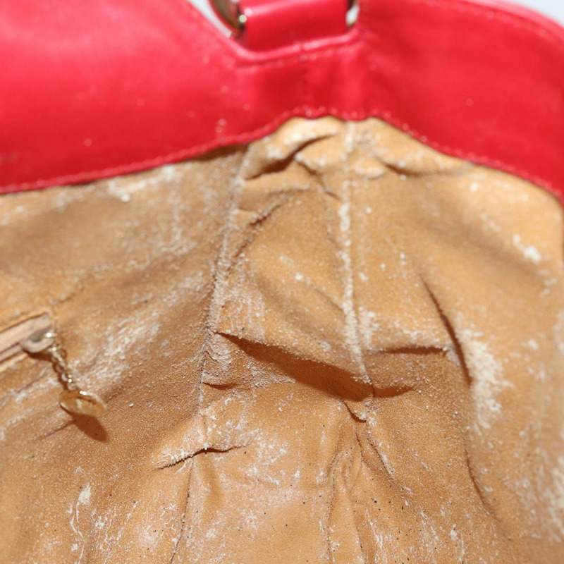 【日本直送】GUCCI 竹節手提包 皮革 兩用 紅色 金色 正品 ep11568-18