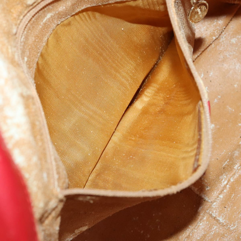 【日本直送】GUCCI 竹節手提包 皮革 兩用 紅色 金色 正品 ep11568-21