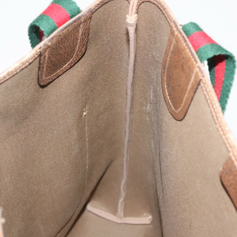 【日本直送】GUCCI GG Supreme Web Sherry Line 手提包 PVC 米色 金色 378 02 003 正品 ep11646-18