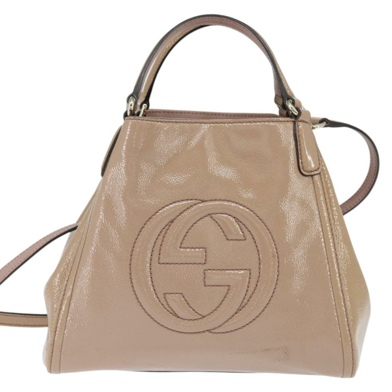 【日本直送】GUCCI Soho 手提包 琺瑯 兩用 粉金 336751 正品 ep11680-12